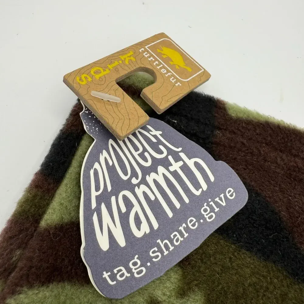 NWT Turtle Fur Kids Playful Prints Fleece Neck Warmer OS Green Camo Single Layer